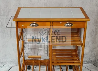 Drewniany wózek kuchenny