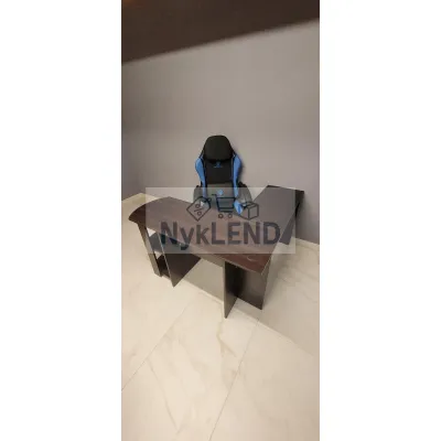 Biurko narożne stół komputerowy z fotelem gamingowym