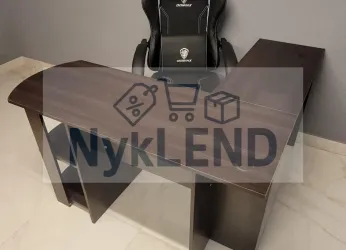 Biurko narożne stół komputerowy z fotelem gamingowym